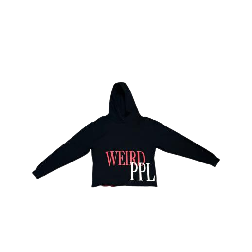 Black & Crimson Red "Sidewalk Thoughts" Pullover Hoodie