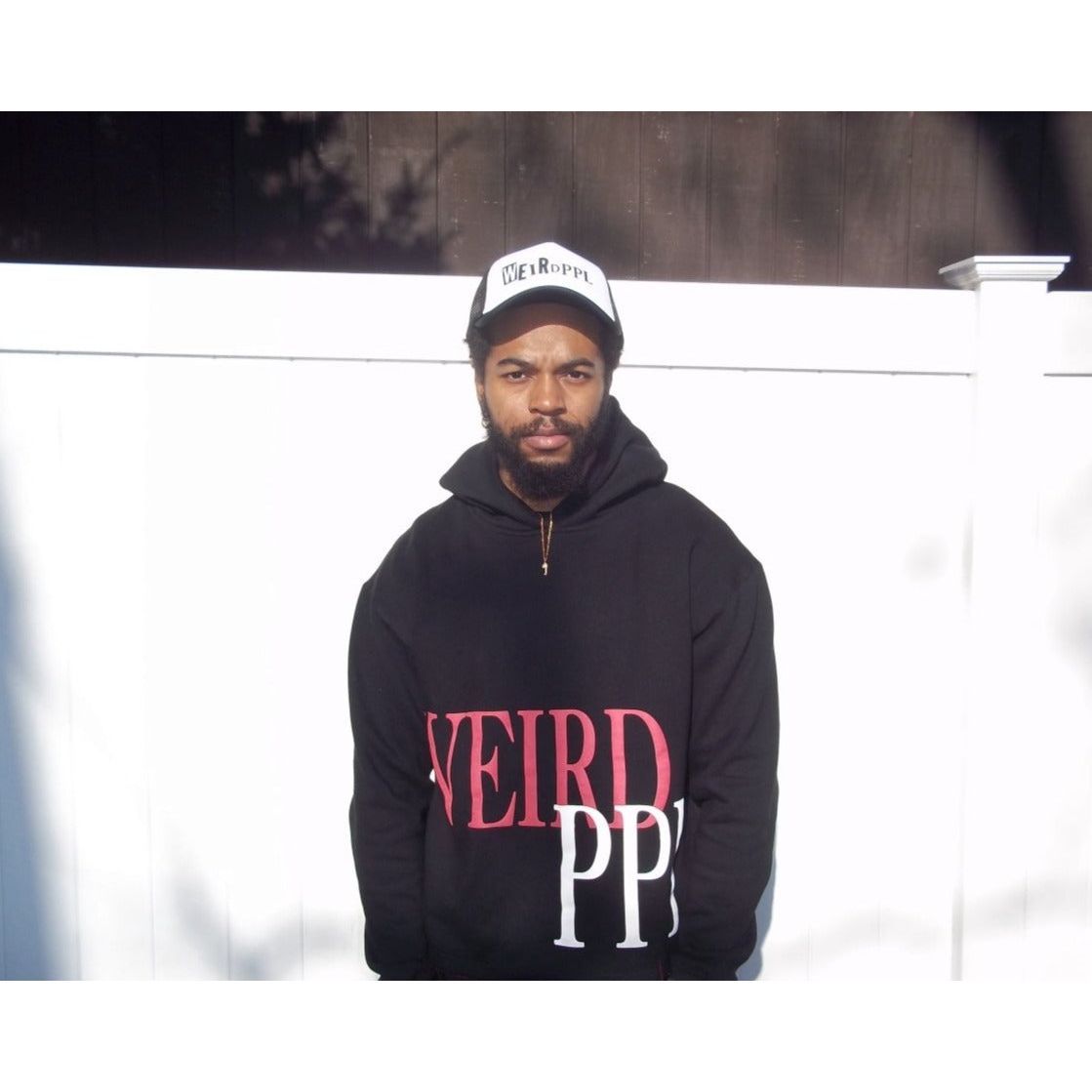 Black Crimson Red Sidewalk Thoughts Pullover Hoodie WEIRDPPL Brand